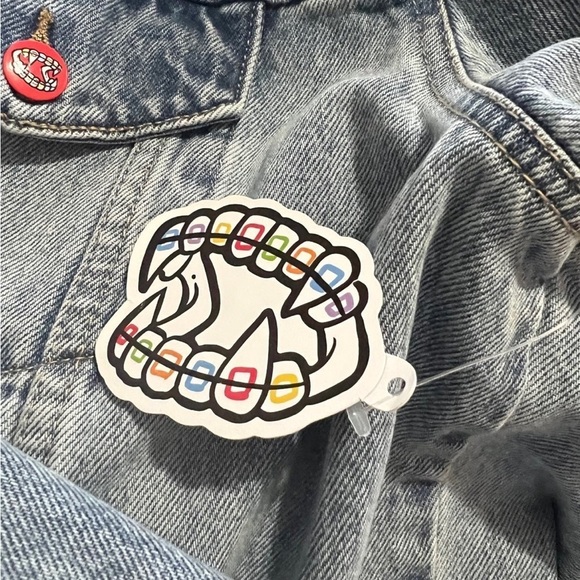 NWT Mens Salem7 Zumiez Light Wash Oversized Denim Jacket Y2K 90s - Picture 11 of 11